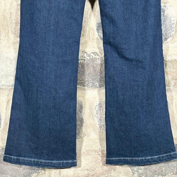 Kancan Makayla‎ Ultra High Rise Flare Wide Leg Jeans Size 26 /5 Dark Wash Raw - Picture 7 of 13